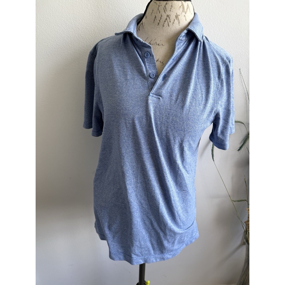 Lululemon Shirt Adult Blue Tech Polo Solid Short Sleeve Logo Mens‎ M